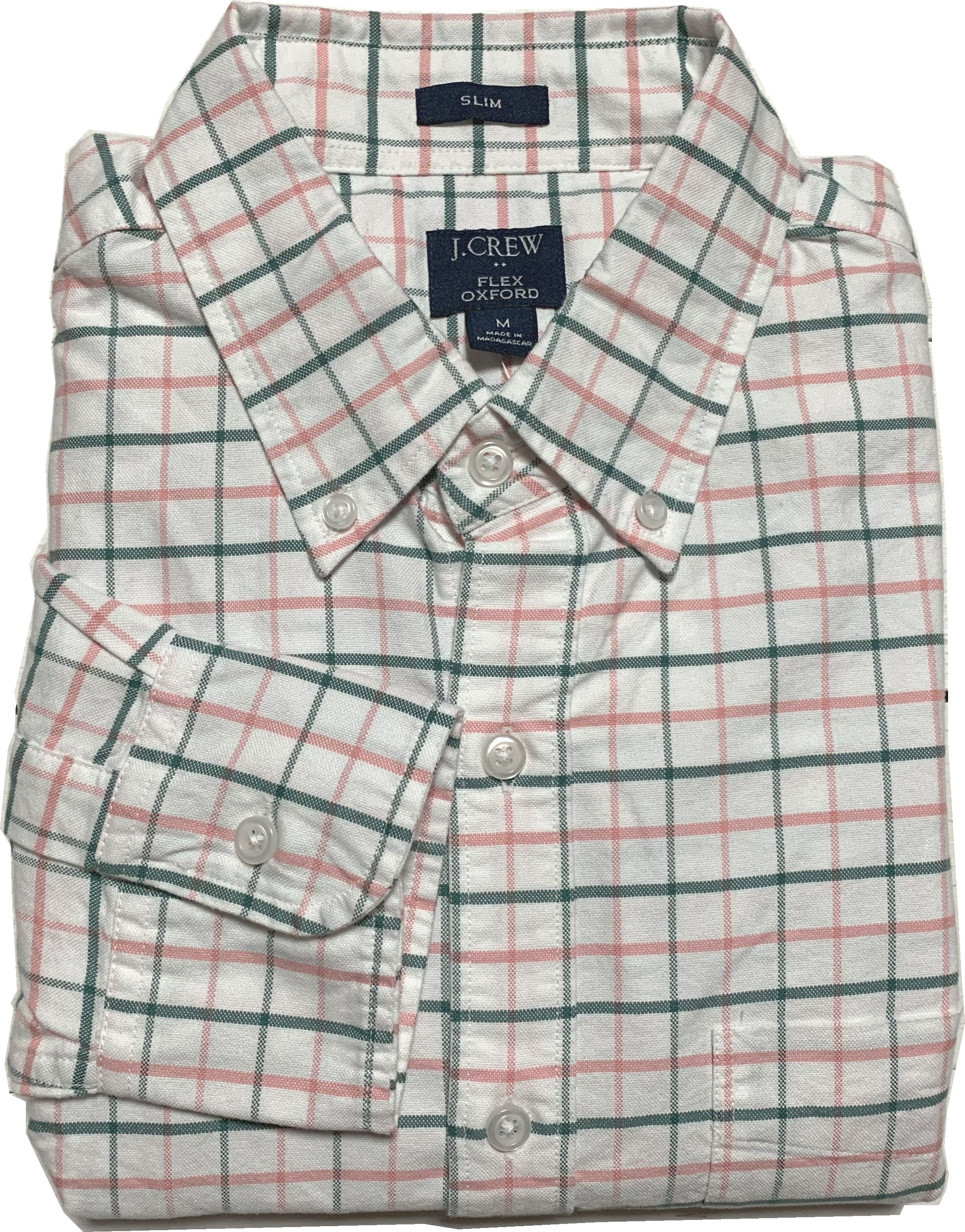 長袖 ボタンダウンシャツ チェック ホワイト メンズ J.CREW JC2-034