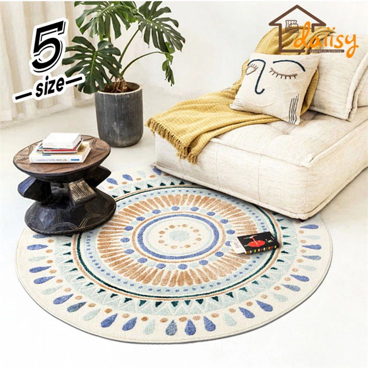 直径200cm まねるカシミヤ 子羊の毛 モロッコ 円形 北欧風 タイルラグ 洗える ラグマット 滑り止め ラグラグ カーペット おしゃれ ベッドルームリビングルームベッドルーム 毛織 玄関マット じ