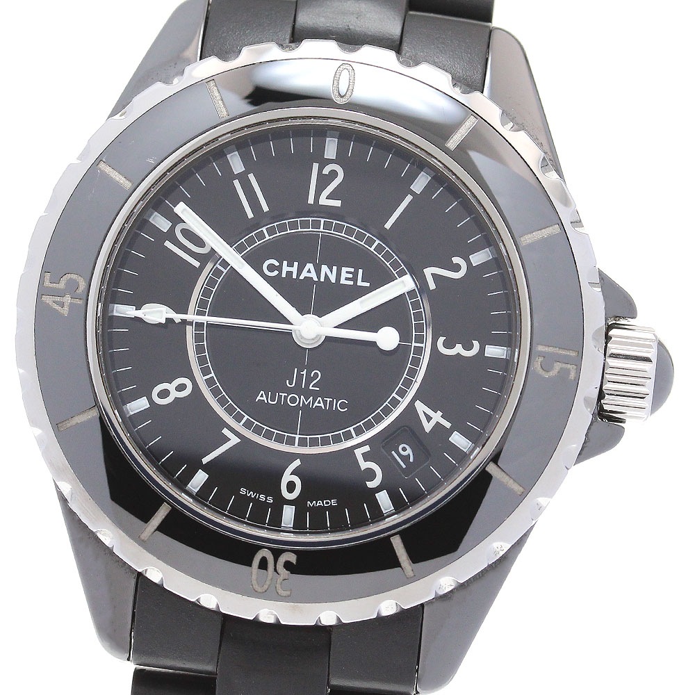 シャネル CHANEL H0684 J12 黒セラミック 38MM ラバーブレスレット 自動巻き メンズ _836101【中古】 141,500円