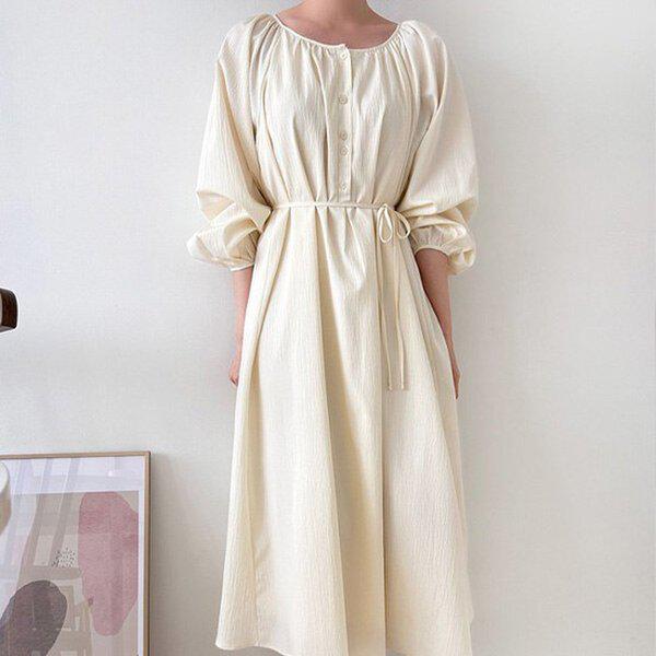 (OP)エルヘンリーネックワンピース 秋の変わり目ワンピース