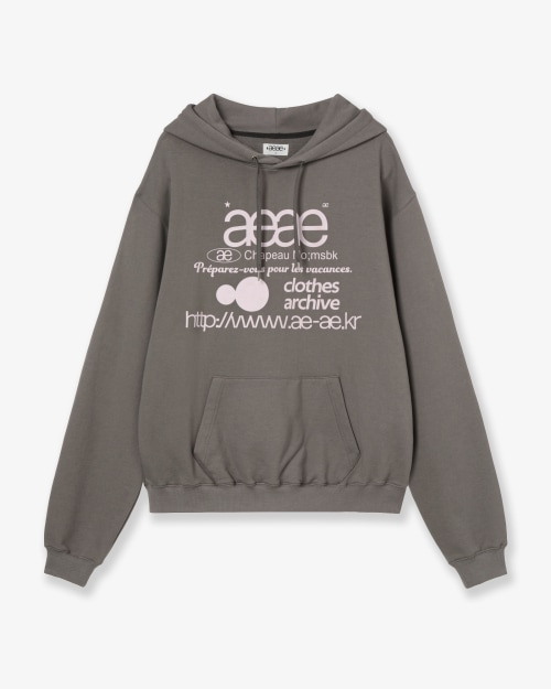 【AEAE】 WEB LOGO LOOSED HOODIE [TAUPE] 正規品
