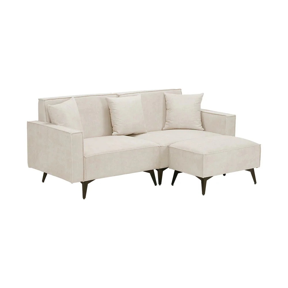 コーナーソファー 【国内発送】ソファー 自由レイ コンパクト ソファセット リビングソファー ソファーセット 3人掛け オットマン付き 弾力 ソファ L字型 幅153cm カウチソファー ファブリック