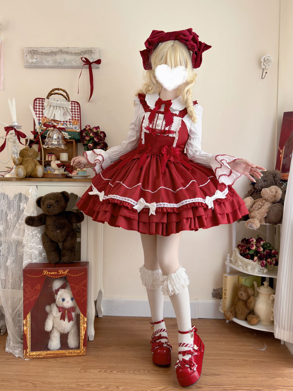 ロリータドレスオリジナルデザインロリータ洋装甘くてかわいいjskキャミソールワンピース夏 コスチューム