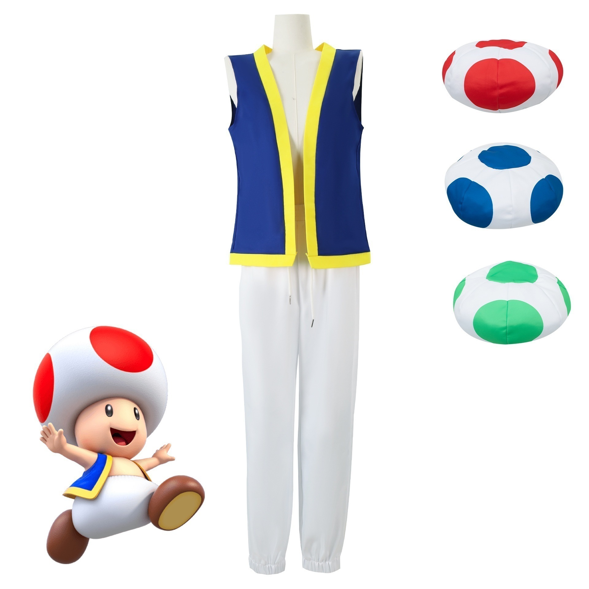 スーパーマリオブラザーズcos服マリオ大映画チノビオ帽子ハロウィーンコスプレ衣装