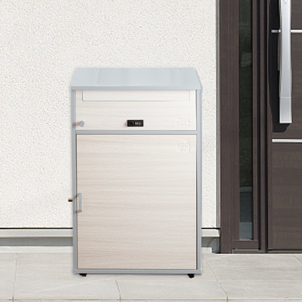 郵便ポスト 宅配ボックス 一戸建て用 大容量 ワイド 木目 リシム 2段 宅配BOX 戸建 屋外 ポスト 荷物受け メール便 宅配便 ポスト一体型 スタンドポスト メールボックス 大型 対応
