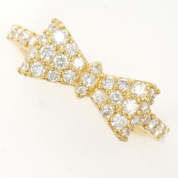 K18 18金 YG イエローゴールド リング 指輪 10号 ダイヤ 0.50 ジュエリー 中古