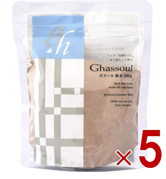 Naiad ナイアード ガスール粉末 徳用 500g クレイ 粘土パック 保湿 洗顔 シャンプー 5個
