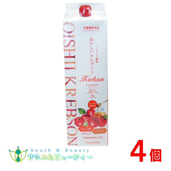 おいしい　クレブソン りんご酢バーモント 1800ml　4本