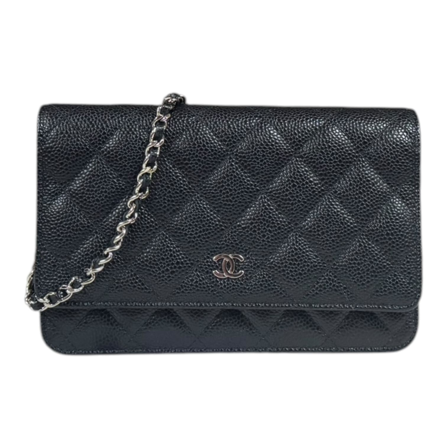 シャネル ショルダーバッグ キャビアスキン AP0250 ブラック CHANEL 中古