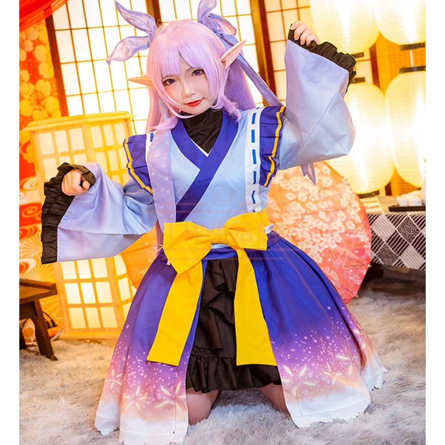 【新品開催 即納】プリンセスコネクトRe:Dive 茜 美美あかね みみコスプレ衣装 ウィッグ 下駄 法杖 仮装 変装 コスチューム パーティー