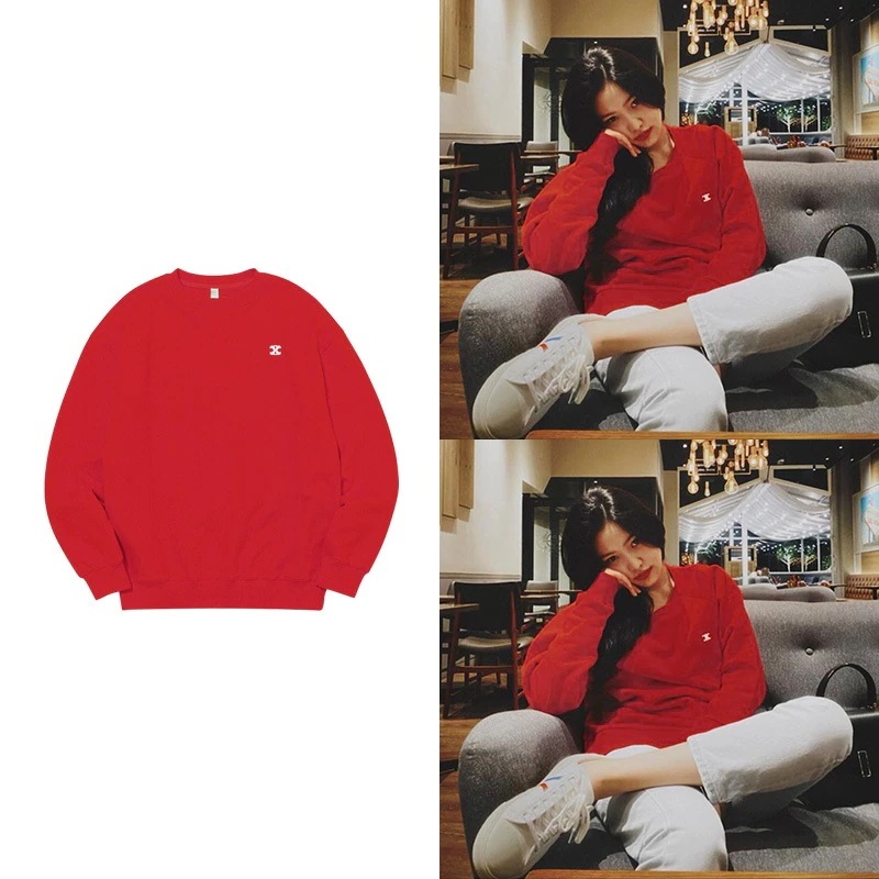 レッドベルベット ジン イェリン Yeri スウェットシャツとベルベットの薄手のルーズ ラウンドネック プルオーバー プリント秋冬トップス