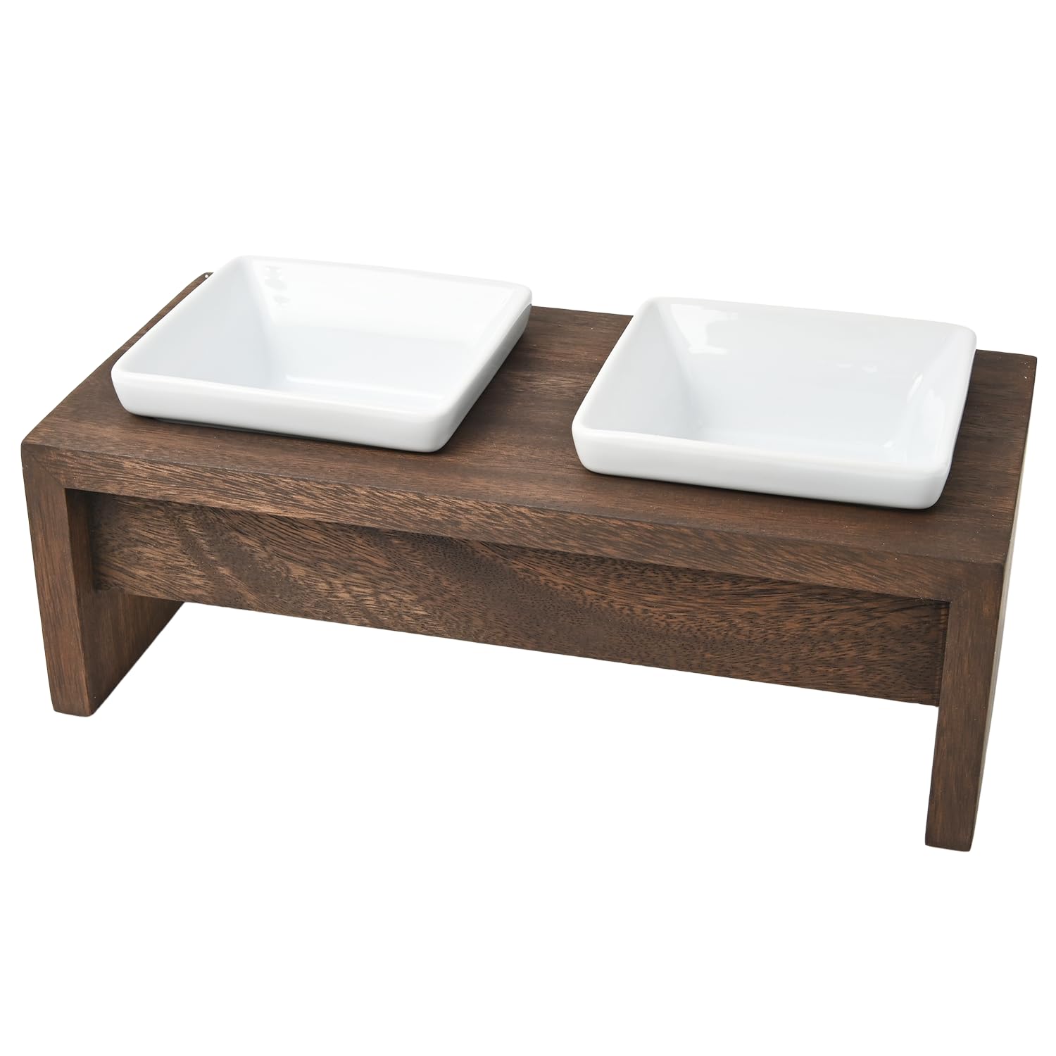 REPLUS （リプラス）ペット用食器 フードボウル 犬 猫 セラミック 食器台 犬水入れ 猫 お皿 ごはん入れ 犬の餌入れ ナチュラル ペット インテリア おしゃれ メシダイムク (ハイトSS2