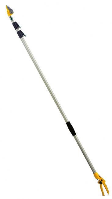 ムサシ 高枝切り鋏 ポールスリム 3段式 4mロング アンビル刃 超軽量 伸縮 380