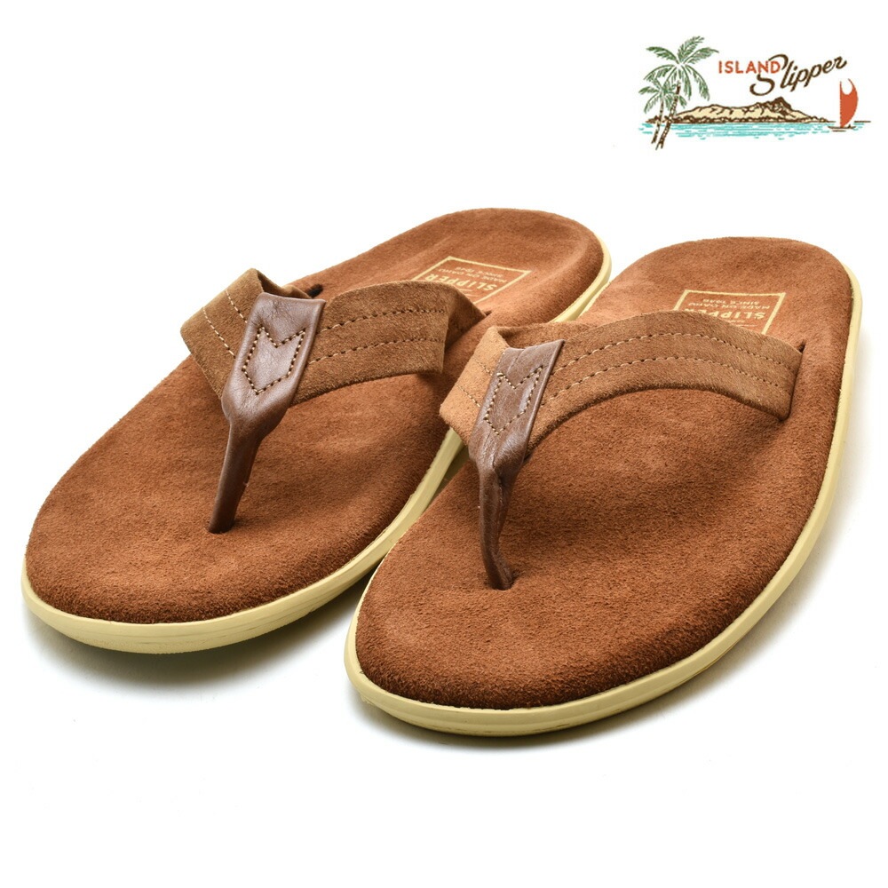 アイランドスリッパ ビーチサンダル スエード グリーン ブラウン系 メンズ レディース ISLANDSLIPPER PT203SL SUEDE THONG PEANUT[pt203sl-pean]