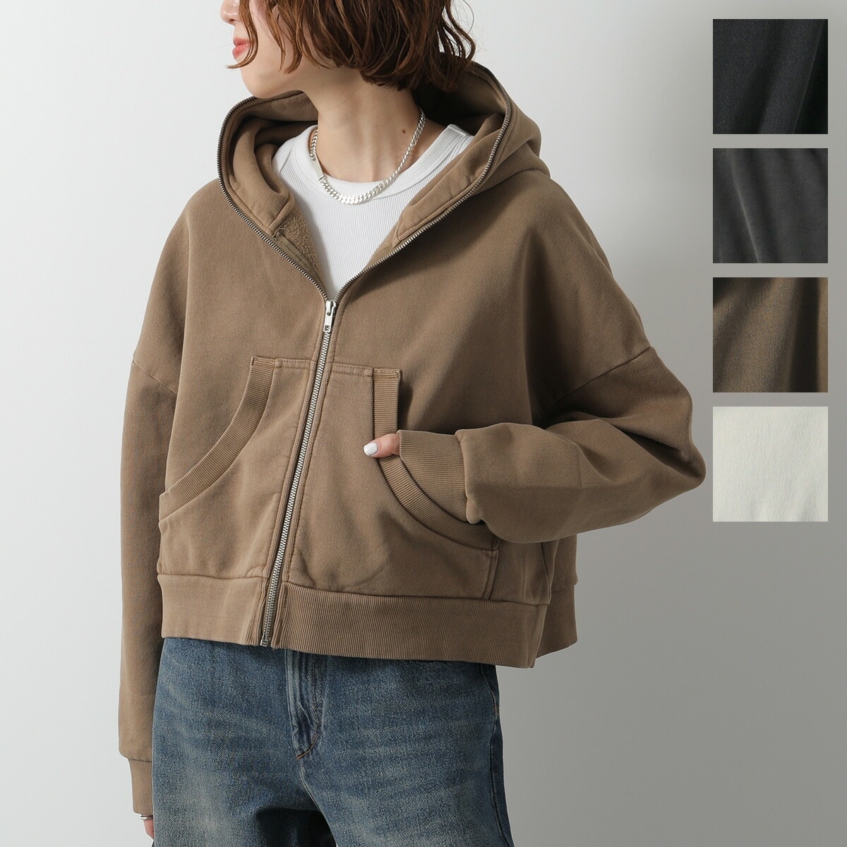 ENTIRE STUDIOS エンタイアスタジオ パーカー ETERNAL ZIP ES2202 レディース ジップアップ スウェット フーディ コットン 長袖 オーバーサイズ カラー5色