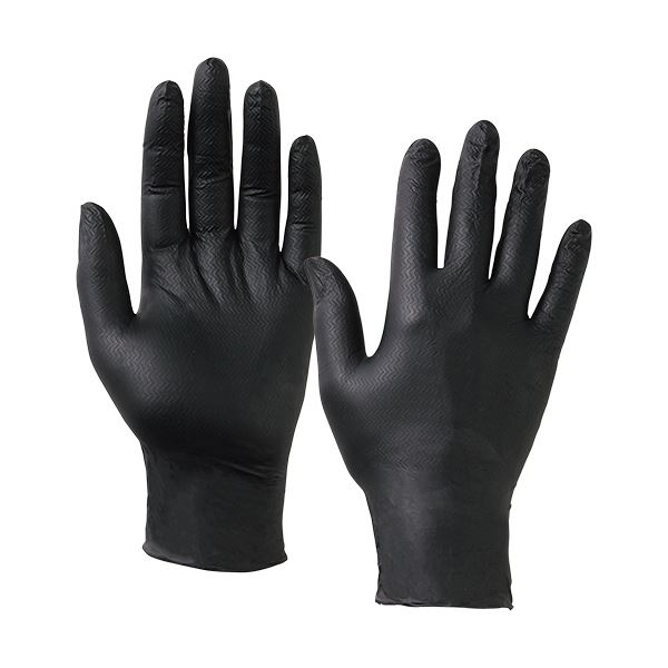 （まとめ） 川西工業アイアングリップ ハード 粉無 L ブラック 2064-L 1箱（50枚） [x5セット]