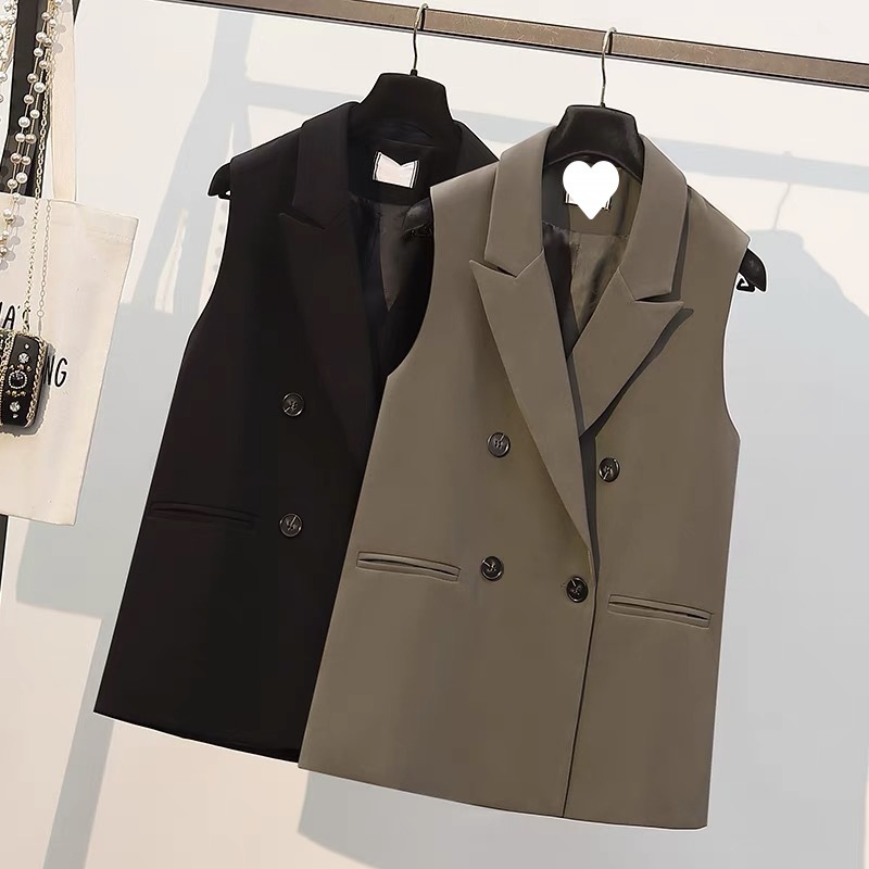 ノースリーブ スーツベスト レディースジャケットＶネック 通勤 ロングベスト アウター ゆったり カジュアル