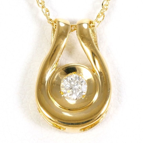 K18 18金 YG イエローゴールド ネックレス ダイヤ 0.09 約47cm ジュエリー 中古