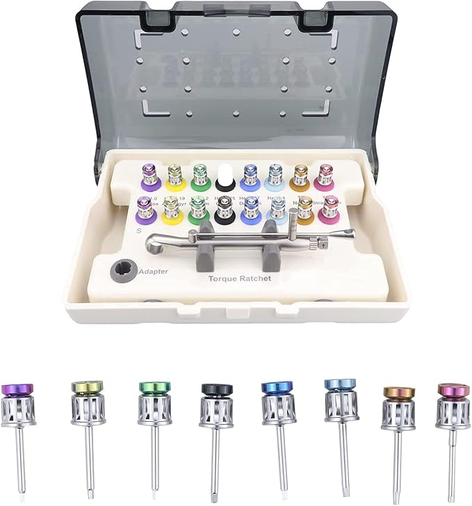 ユニバーサル インプラントスクリュードライバー 修理ツールキット スクリュードライバー カラフルプロステティックキット トルクレンチ 16個入り セット 6,864円