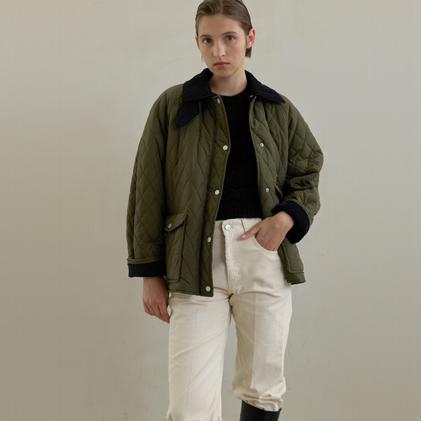 (JP-523)Classic corduroy color combination quilted jumper 14,553円
