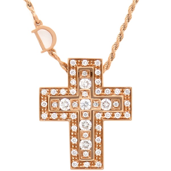 ダミアーニ DAMIANI ネックレス ベルエポック S K18PG ダイヤモンド ピンクゴールド ペンダント 750 18金 クロス 十字架 20079802【中古】