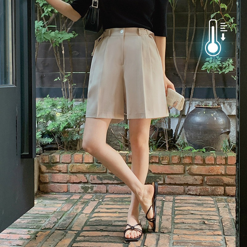 [tps0527] 韓国ファッションビジョピンタックハーフパンツ