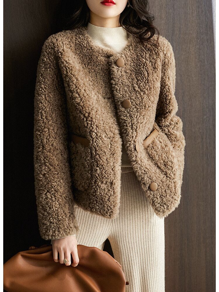 ファーコート エコボアコート レディース 40代 秋冬新作 エコファーコート ショット丈アウター 毛 5,189円