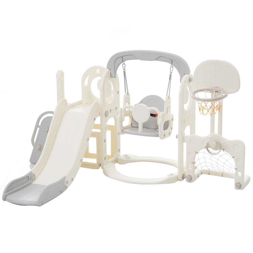 【大好評！最安値挑戦!】大型遊具 滑り台 ゴール遊び 室内遊具 すべりだい 屋内 子供 キッズ 男の子 女の子 誕生日 プレゼント こどもの日プレゼント バスケットゴール付き サッカーゴール付きグレー