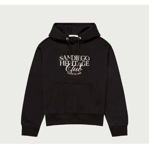 [モダインチョン] バックブラシロゴ ビッググラフィック フード付きTシャツ_ブラック10540-131-853-12-100_IC