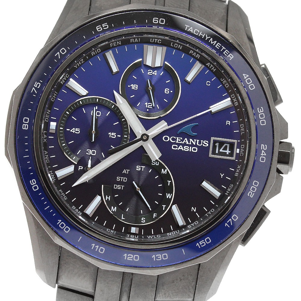 カシオ CASIO OCW-S7000B-2AJF オシアナス マンタS7000シリーズ デイト ソーラー電波 メンズ 良品 箱付き_921173【中古】