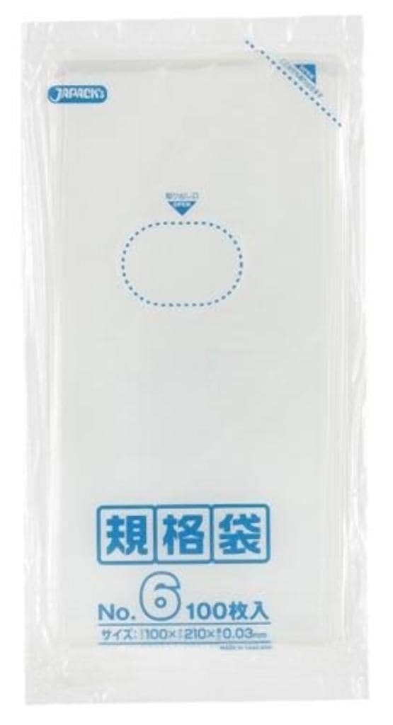 規格袋 6号100枚入03LLD透明 K06 [xまとめ買い（160袋x5ケース）合計800袋セット] 38-451