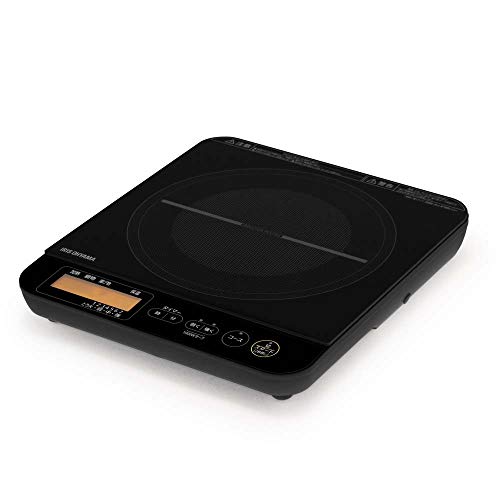 色：ブラック アイリスオーヤマ IHクッキングヒーター 1口 液晶付き 1400W 吹きこぼれ防止