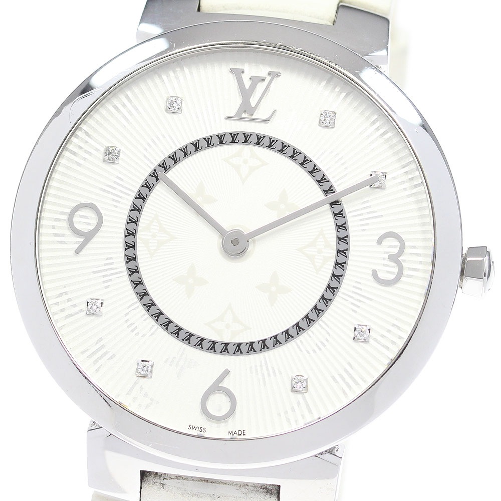 ルイ・ヴィトン LOUIS VUITTON Q1E01 タンブールスリム 8Pダイヤ クォーツ メンズ 内箱付き_868890【中古】 76,065円