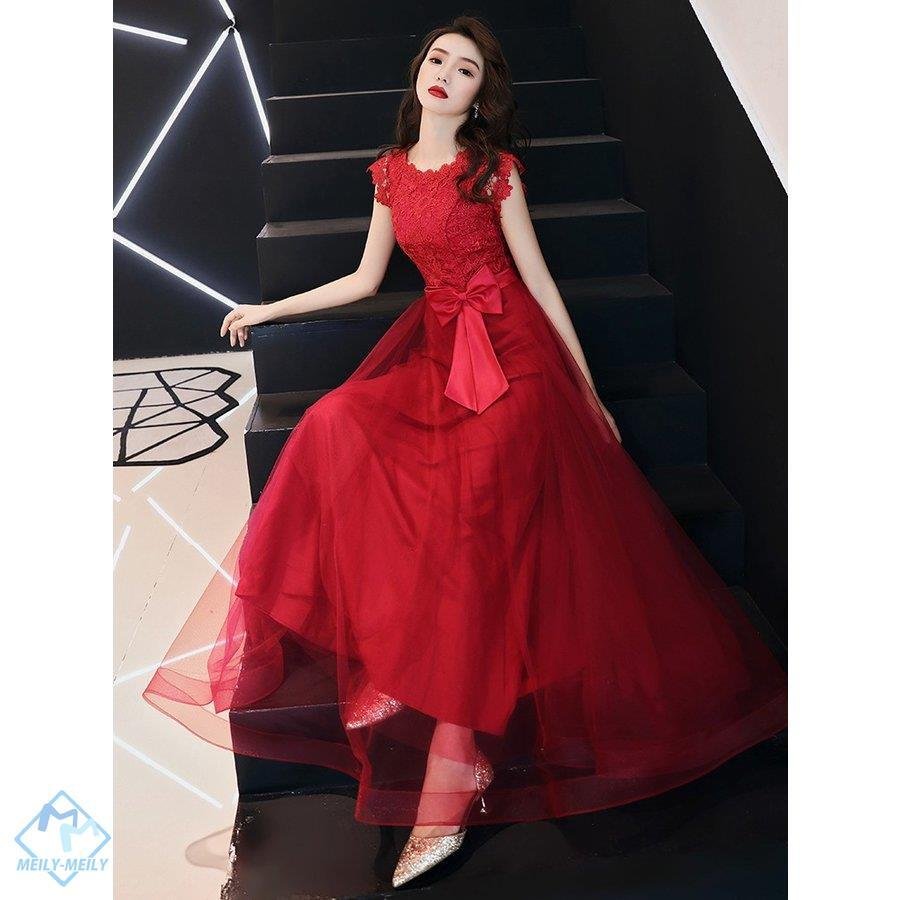 ロングドレス 演奏会 カラードレス 赤 パーティードレス 安い イブニングドレス 花嫁 カクテルドレ