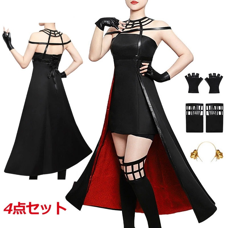 【赤字覚悟 超安值】4点セット（衣装手袋靴下花頭飾り）コスプレ衣装 仮装 変装 コスプレ ゲーム コスプレ 演出服 舞台 学園祭 文化祭 漫遊展 コスチューム プレゼント 髪飾り