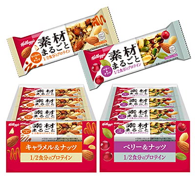 他サイト： 【Amazon.co.jp限定】 ケロッグ 素材まるごとプロテインバー 2種セット ) 【セット買い】 12個 (x 2)の商品画像