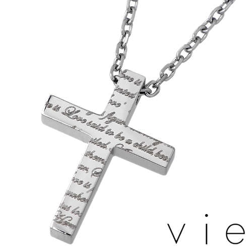 ヴィー vie ステンレス クロス ネックレス アクセサリー 金属金属アレルギー対応