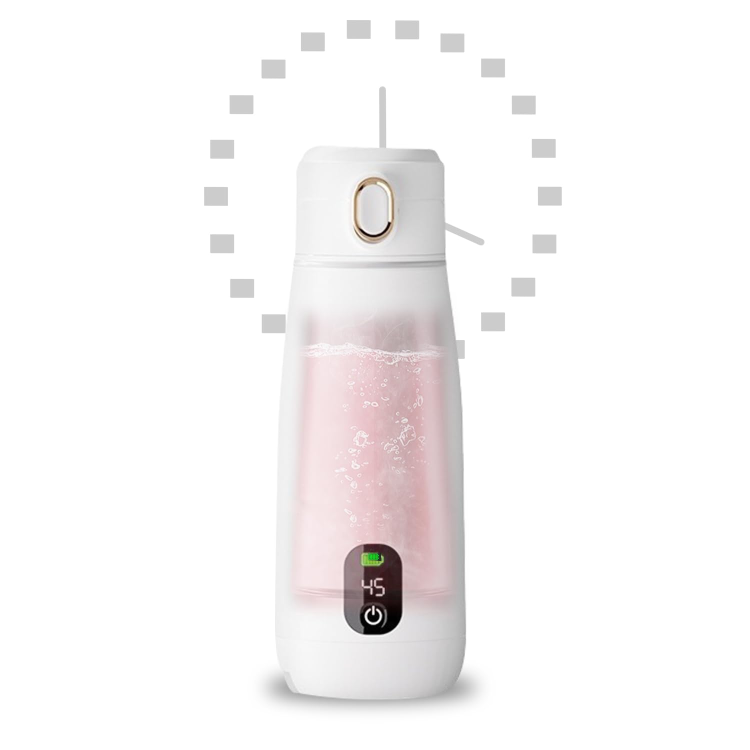 「8分加熱＆4400mAh電池」 MACOLAUDER 保温コップ 37℃-55℃ USB充電式 電気ケトル 350ml 温度表示 魔法瓶 ボルト ポット 水筒 卓上 真空断熱 漏れなし 直飲み 家庭