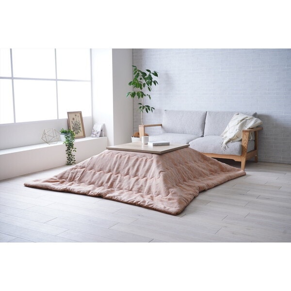 1182060200111 こたつ布団 単品 北欧テイスト ジャパンディテイスト 和小紋 オレンジ 正方形 約190×190cm メーカー直送