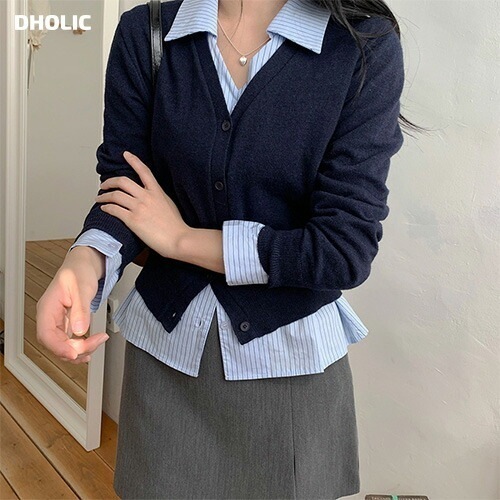 [メガ割りSALE]2TYPEカシミヤ混ラウンドニットカーディガン