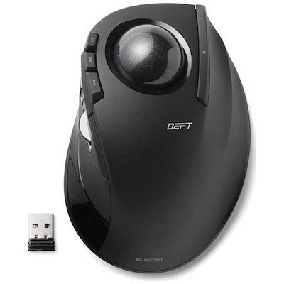 他サイト： エレコム 2.4GHzワイヤレストラックボール 人差し指操作タイプ（ブラック） MDT1DRBKの商品画像