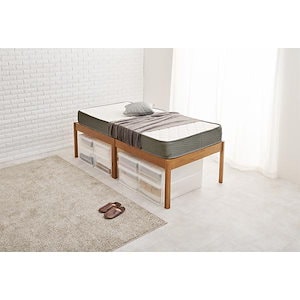 ベッド シングル ボンネルコイルマットレス付き スノコ 木製 頑丈 ベット ネジなし工具不要 簡単組立 耐荷重200kg