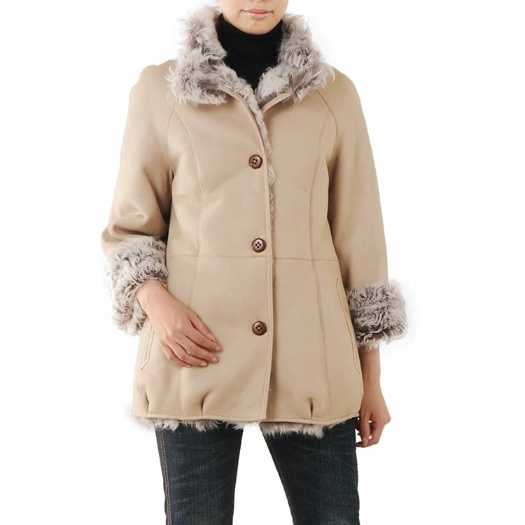 カラクルラムジャケットWフェイススタンドカラー