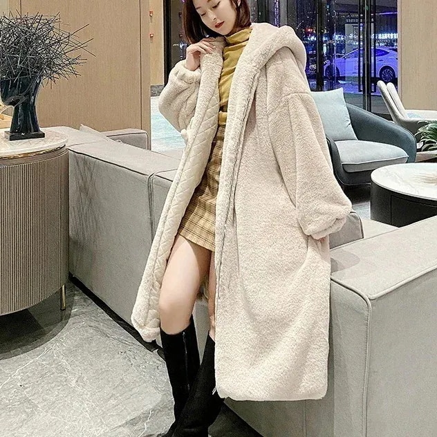 秋冬 新作 ロング丈コート 暖かい コート アウター 皮毛一体 裏起毛 コート トップス トップス 百掛け ジャケット レディース ゆったり 福袋30%までに制限