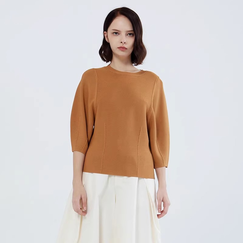 READ_ME 酢繊ビスコース混 ワイドスリーブプルオーバー T20219347 ～軽やかさ纏うカーキイエロー～