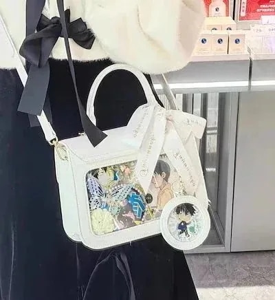 いたばっくA4 カードケース2025エコバッグ 透明 パープル トートバッグ ショルダー バック レディース トートバッグ 痛バ トートバッグ 大きめ 痛バック 痛バッグ