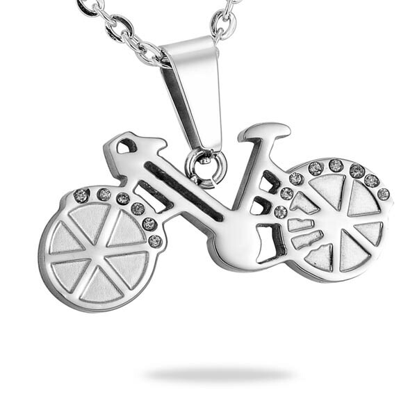 自転車ステンレスペンダントトップ チャリンコ サージカルステンレス316L ネックレス パーツ チョーカー メンズ レディース プレゼント ロードサイクル ママチャリ stt00-00-0155