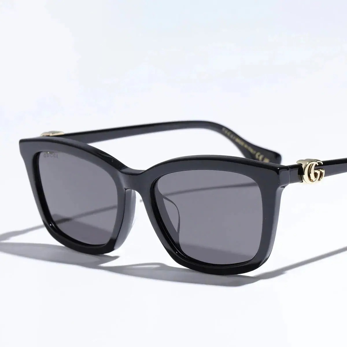 GUCCI グッチ サングラス GG1596SK メンズ スクエア型 アジアンフィット メガネ 眼鏡 ロゴ 001/Black-Black-Grey