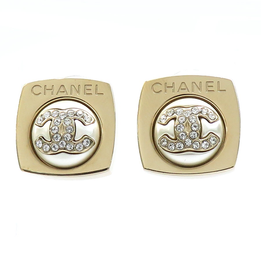 シャネル CHANEL ピアス ココマーク メタル/フェイクパール ゴールド/オフホワイト レディース e60347i
