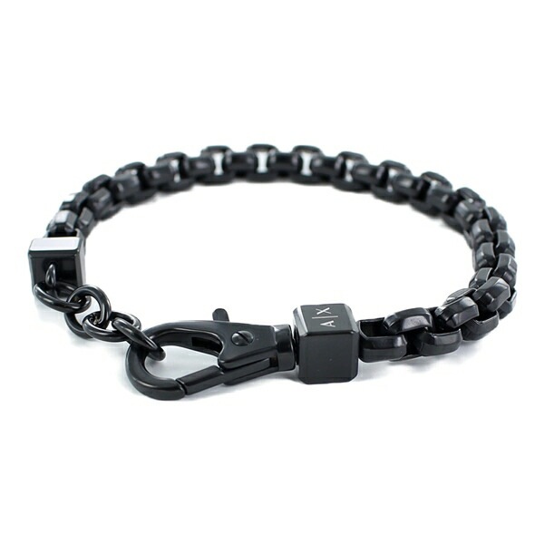 アルマーニエクスチェンジ メンズ ブレスレット シルバー アクセサリー ブラック 男性 ブランド アクセ AXG0047001 ブランド 誕生日プレゼント ポイント消化